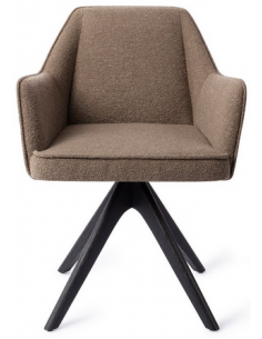 spisebordsstol med armlæn og drejefod stof moderne design drej drejefunktion eg træ egetræ