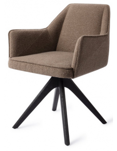 spisebordsstol med armlæn og drejefod stof moderne design drej drejefunktion eg træ egetræ 2