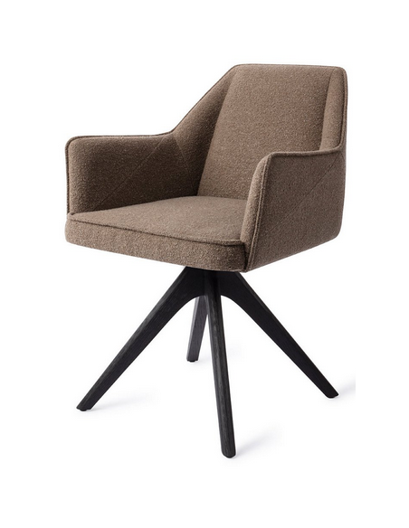 spisebordsstol med armlæn og drejefod stof moderne design drej drejefunktion eg træ egetræ