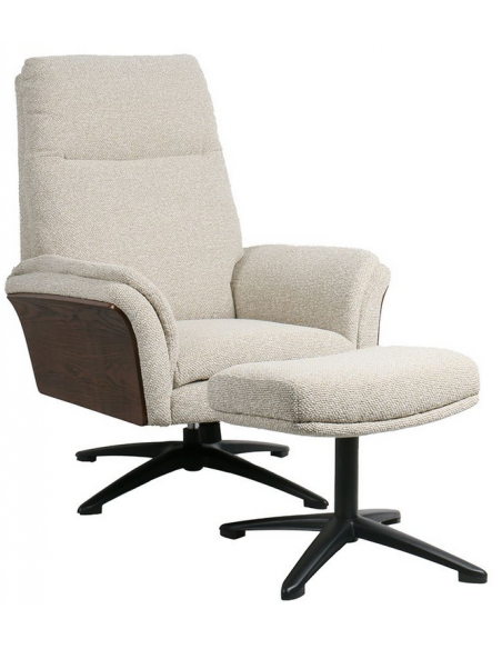 lænestol med fodskammel stof moderne design otiumstol drejefod drej