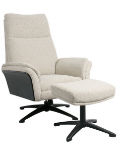 lænestol med fodskammel stof moderne design otiumstol drejefod drej