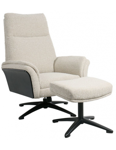 lænestol med fodskammel stof moderne design otiumstol drejefod drej