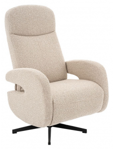 lænestol med vippefunktion med indbygget fodskammel stof