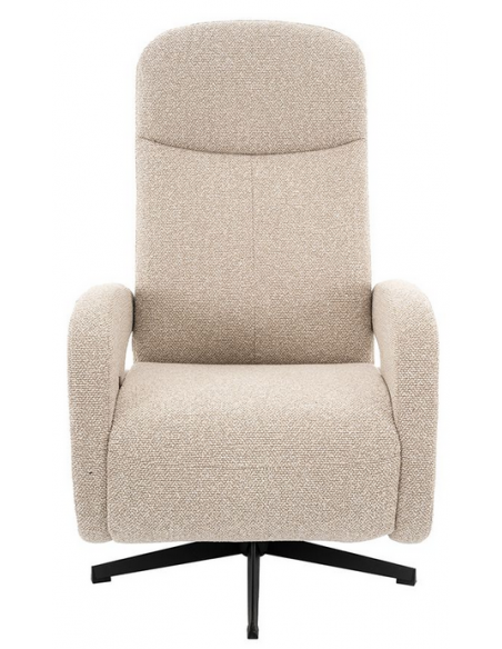lænestol med vippefunktion med indbygget fodskammel stof