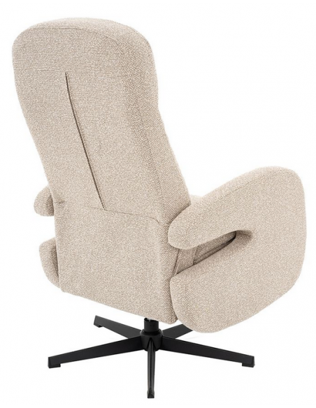 lænestol med vippefunktion med indbygget fodskammel stof