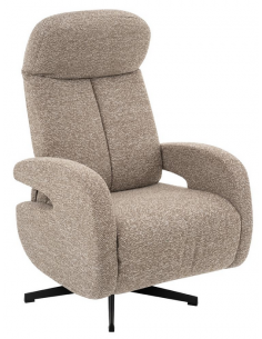 lænestol med vippefunktion med indbygget fodskammel stof