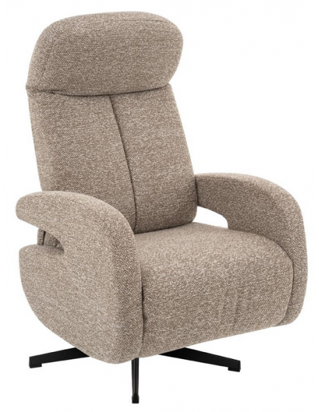 lænestol med vippefunktion med indbygget fodskammel stof