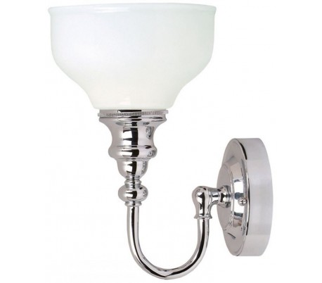 Billede af Cheadle Badeværelseslampe i stål og glas H28,5 cm 1 x G9 LED - Poleret krom/Hvid