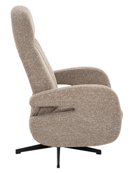 lænestol med vippefunktion med indbygget fodskammel stof