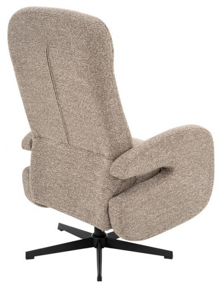 lænestol med vippefunktion med indbygget fodskammel stof