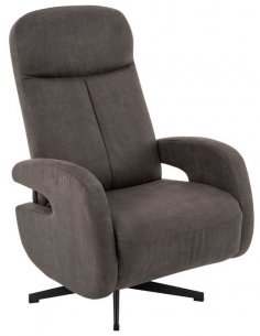 lænestol med vippefunktion med indbygget fodskammel stof
