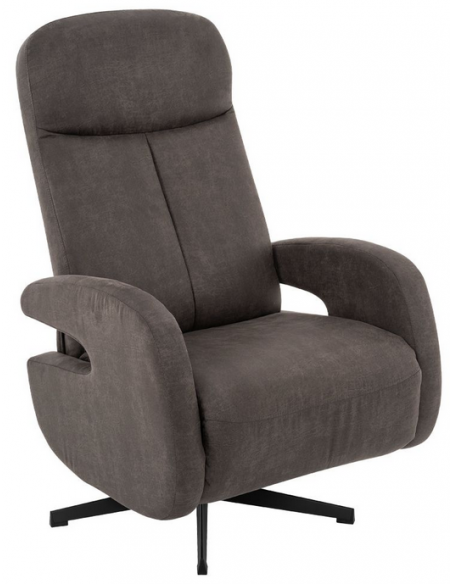 lænestol med vippefunktion med indbygget fodskammel stof