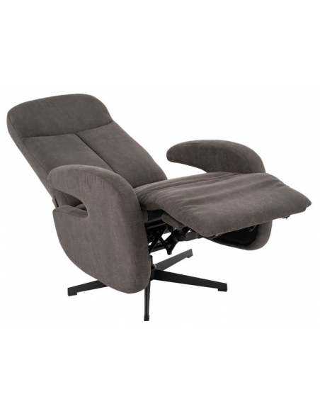 lænestol med vippefunktion med indbygget fodskammel stof