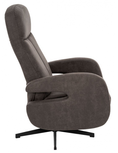 lænestol med vippefunktion med indbygget fodskammel stof