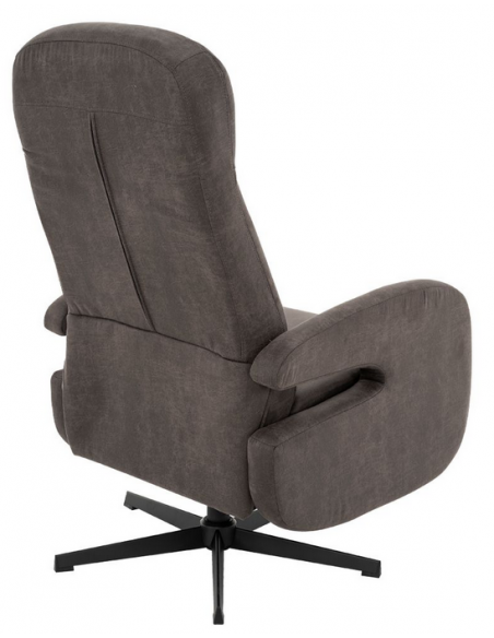 lænestol med vippefunktion med indbygget fodskammel stof