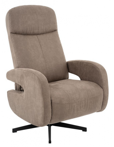 lænestol med vippefunktion med indbygget fodskammel stof