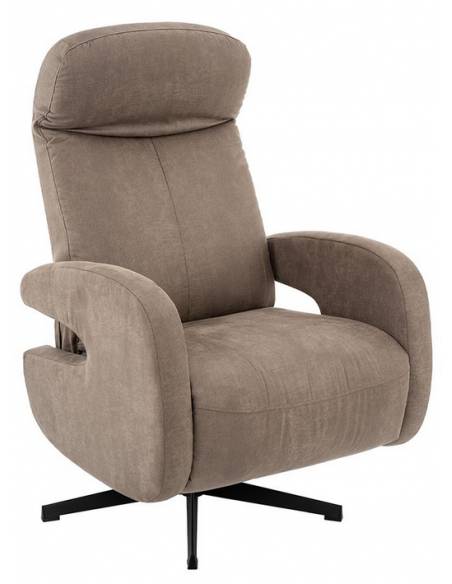 lænestol med vippefunktion med indbygget fodskammel stof