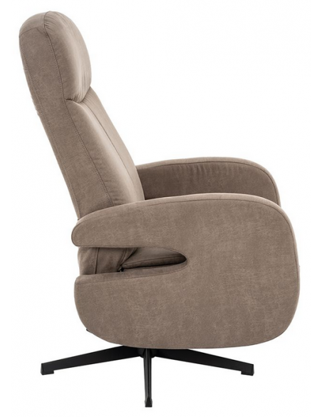 lænestol med vippefunktion med indbygget fodskammel stof