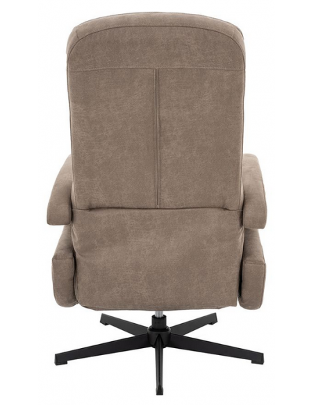 lænestol med vippefunktion med indbygget fodskammel stof