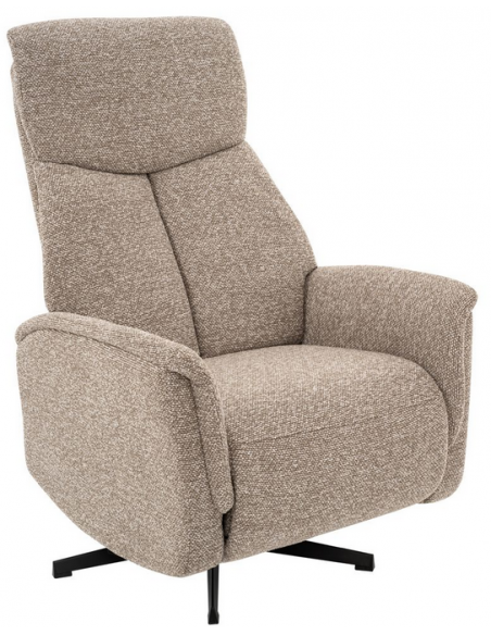lænestol med vippefunktion med indbygget fodskammel stof