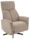 HELSINKI Lænestol med indbygget fodskammel og drejefod i bouclé H114 cm - Sort/Taupe