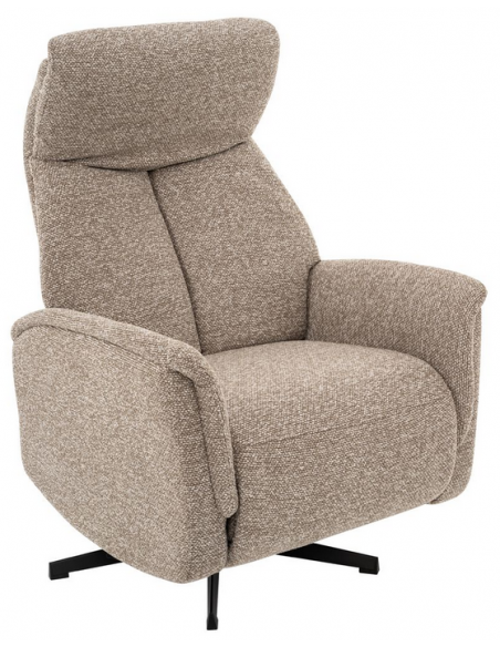 lænestol med vippefunktion med indbygget fodskammel stof