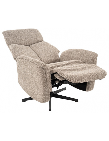 lænestol med vippefunktion med indbygget fodskammel stof