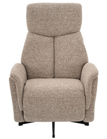 lænestol med vippefunktion med indbygget fodskammel stof