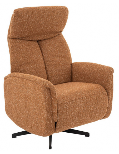 lænestol med vippefunktion med indbygget fodskammel stof