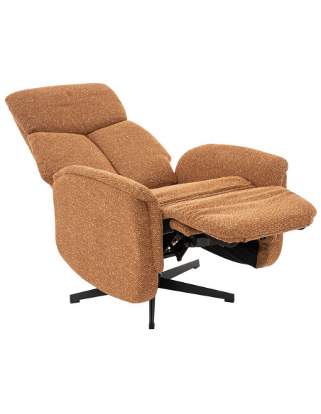 lænestol med vippefunktion med indbygget fodskammel stof