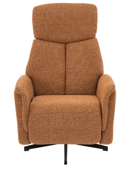 lænestol med vippefunktion med indbygget fodskammel stof