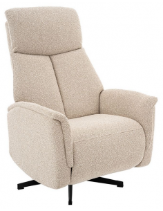 lænestol med vippefunktion med indbygget fodskammel stof