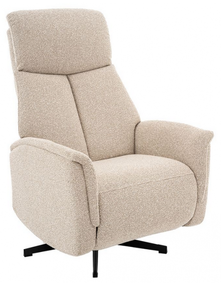 lænestol med vippefunktion med indbygget fodskammel stof