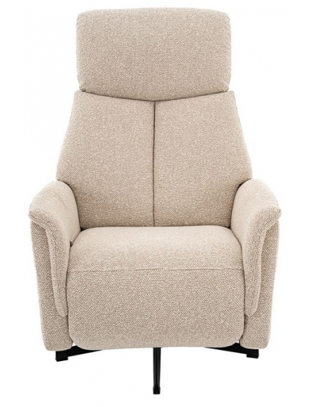 lænestol med vippefunktion med indbygget fodskammel stof