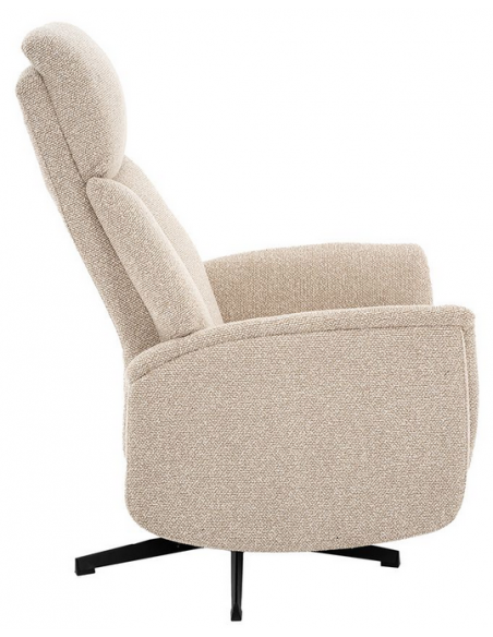 lænestol med vippefunktion med indbygget fodskammel stof