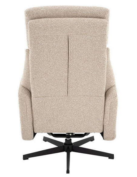 lænestol med vippefunktion med indbygget fodskammel stof