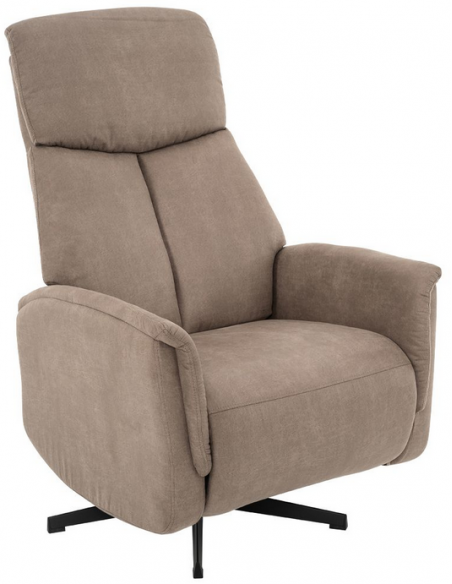 lænestol med vippefunktion med indbygget fodskammel stof