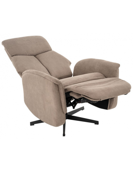 lænestol med vippefunktion med indbygget fodskammel stof