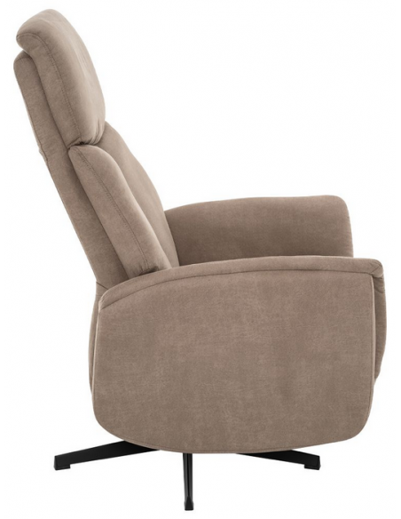 lænestol med vippefunktion med indbygget fodskammel stof