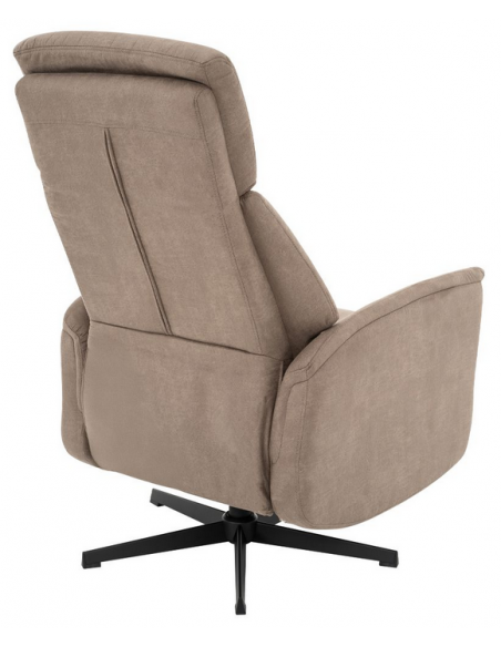 lænestol med vippefunktion med indbygget fodskammel stof