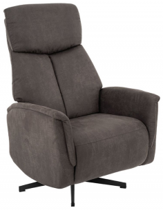lænestol med vippefunktion med indbygget fodskammel stof