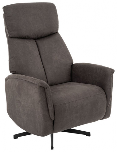 lænestol med vippefunktion med indbygget fodskammel stof
