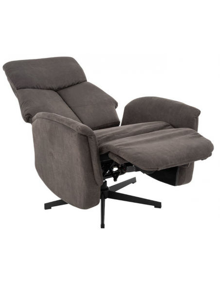 lænestol med vippefunktion med indbygget fodskammel stof