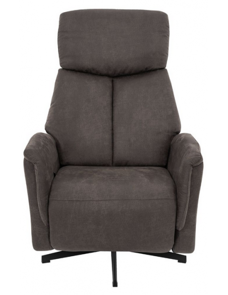 lænestol med vippefunktion med indbygget fodskammel stof