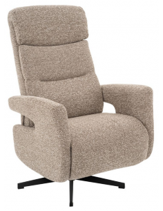 lænestol med vippefunktion med indbygget fodskammel stof