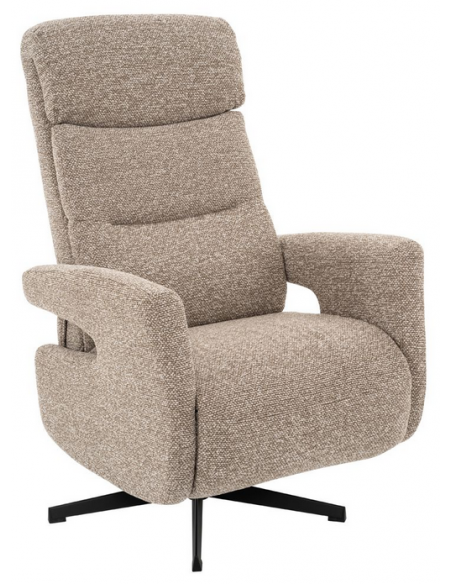 lænestol med vippefunktion med indbygget fodskammel stof
