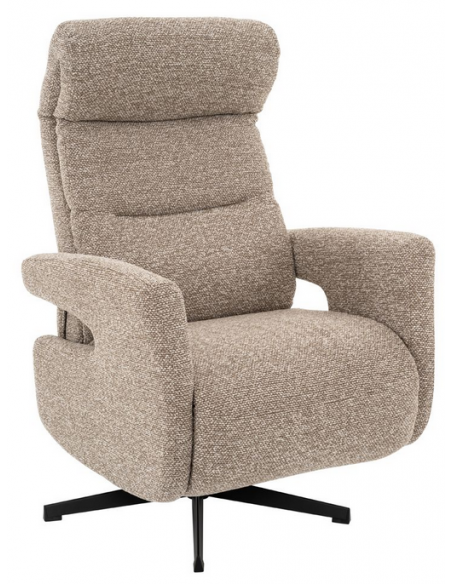 lænestol med vippefunktion med indbygget fodskammel stof