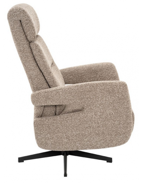 lænestol med vippefunktion med indbygget fodskammel stof