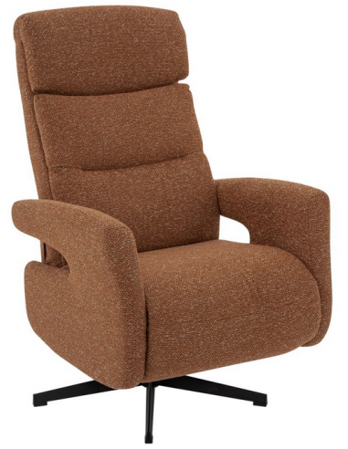 lænestol med vippefunktion med indbygget fodskammel stof
