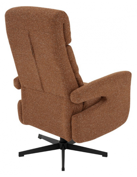 lænestol med vippefunktion med indbygget fodskammel stof